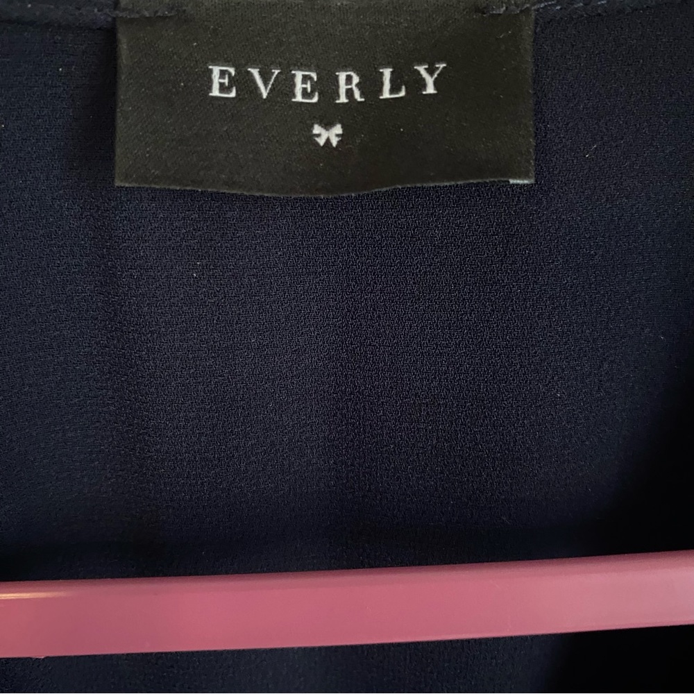 Women’s navy blue 3/4 sleeve dress by Everly - Picture 4 of 5